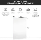 Countryarthouse Non-Glare Acrylic Plexiglass Replacement For 12X16 Picture Frame, Uv-Resistant Non-Glare