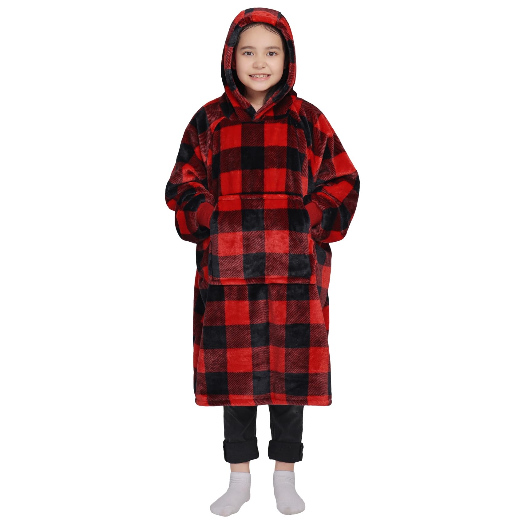 Waitu Wearable Blanket For Kids, Wearable Blanket Hoodie Gifts For Teens Girls And Boys, Warm Blanket Sweatshirt For Teenage, Ho