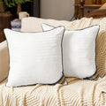 JOJOGOGO 18x18 Indoor Throw Pillow Inserts Set of 2, 18 x 18 White Fluffy Decorative Toss Pillows for Couch Patio Sofa and Indoo