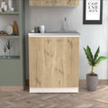 Utility Sink Vernal, Double Door - White/Light Oak