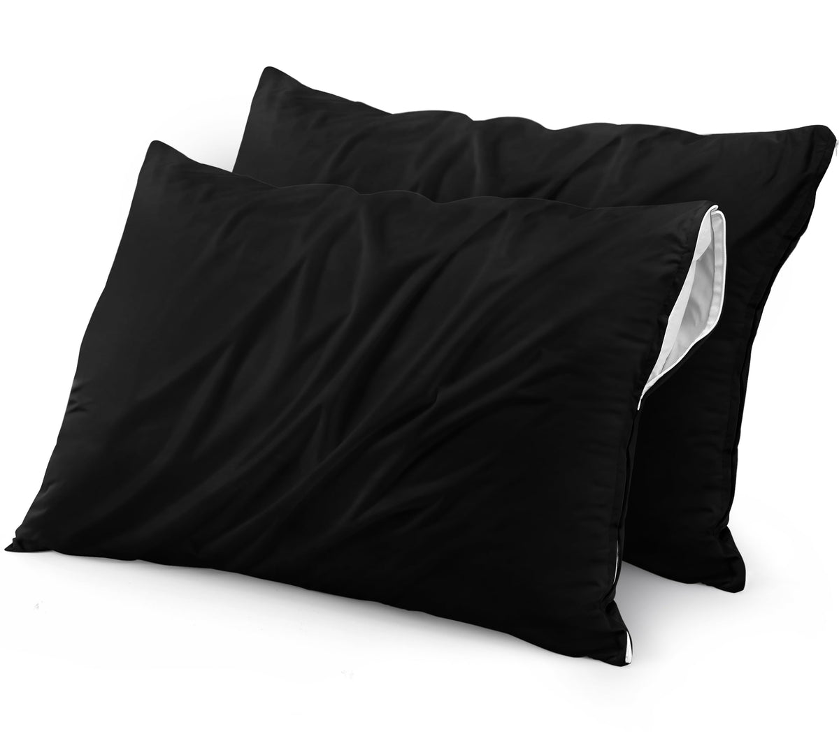Utopia Bedding Waterproof Pillow Protectors Zippered (2 Pack, Black) Standard Size, Zippered Pillowcases, Bed Bug Proof Pillow E