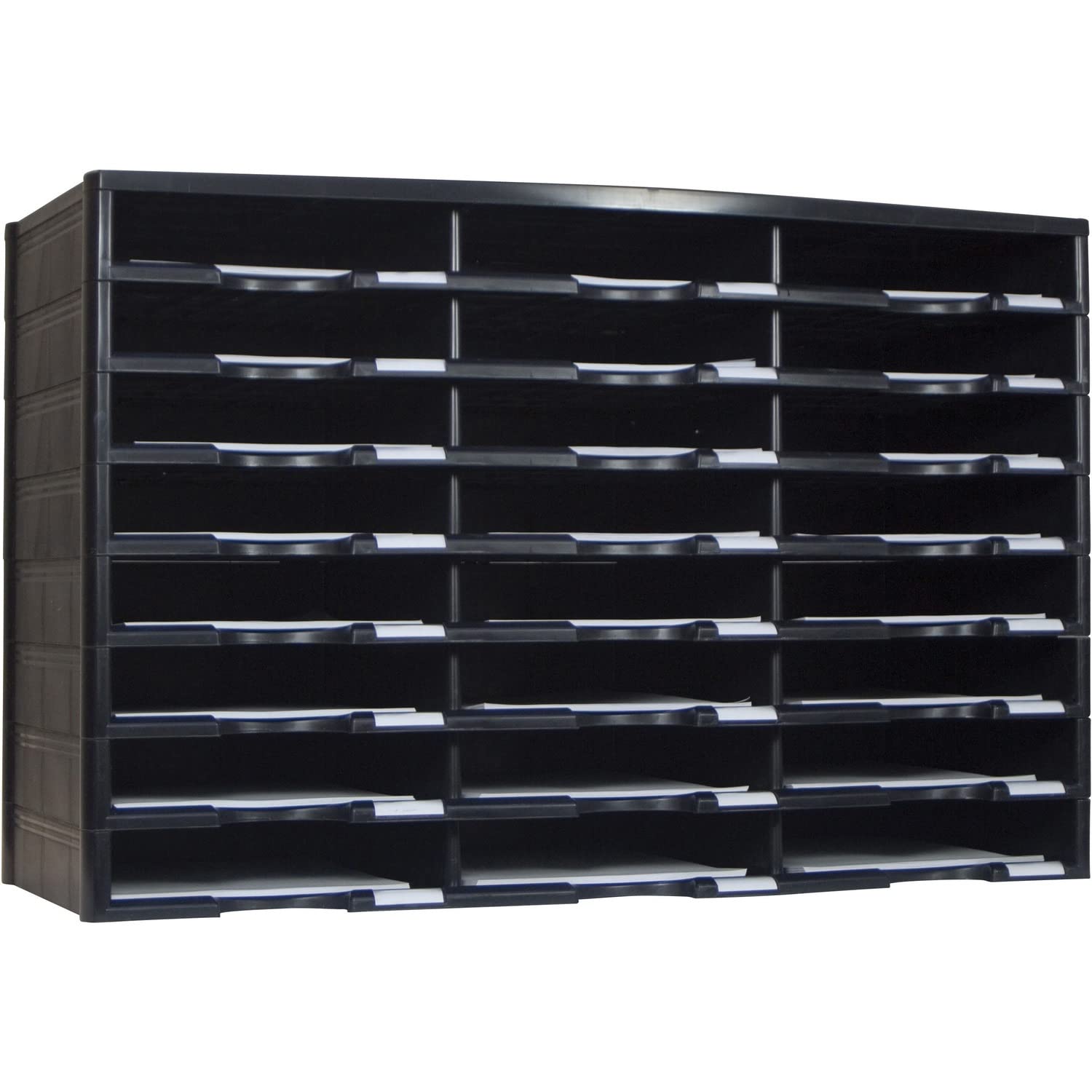 Storex 24 Compartment Literature Organizer, Black Black