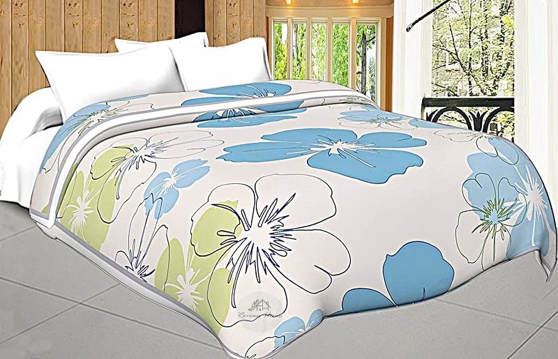 ROMAN HOME Microfibre & Cotton Fancy Flower Reversible Single Bed AC Dohar/AC Blanket 85 * 65 in. (RED KETERA)