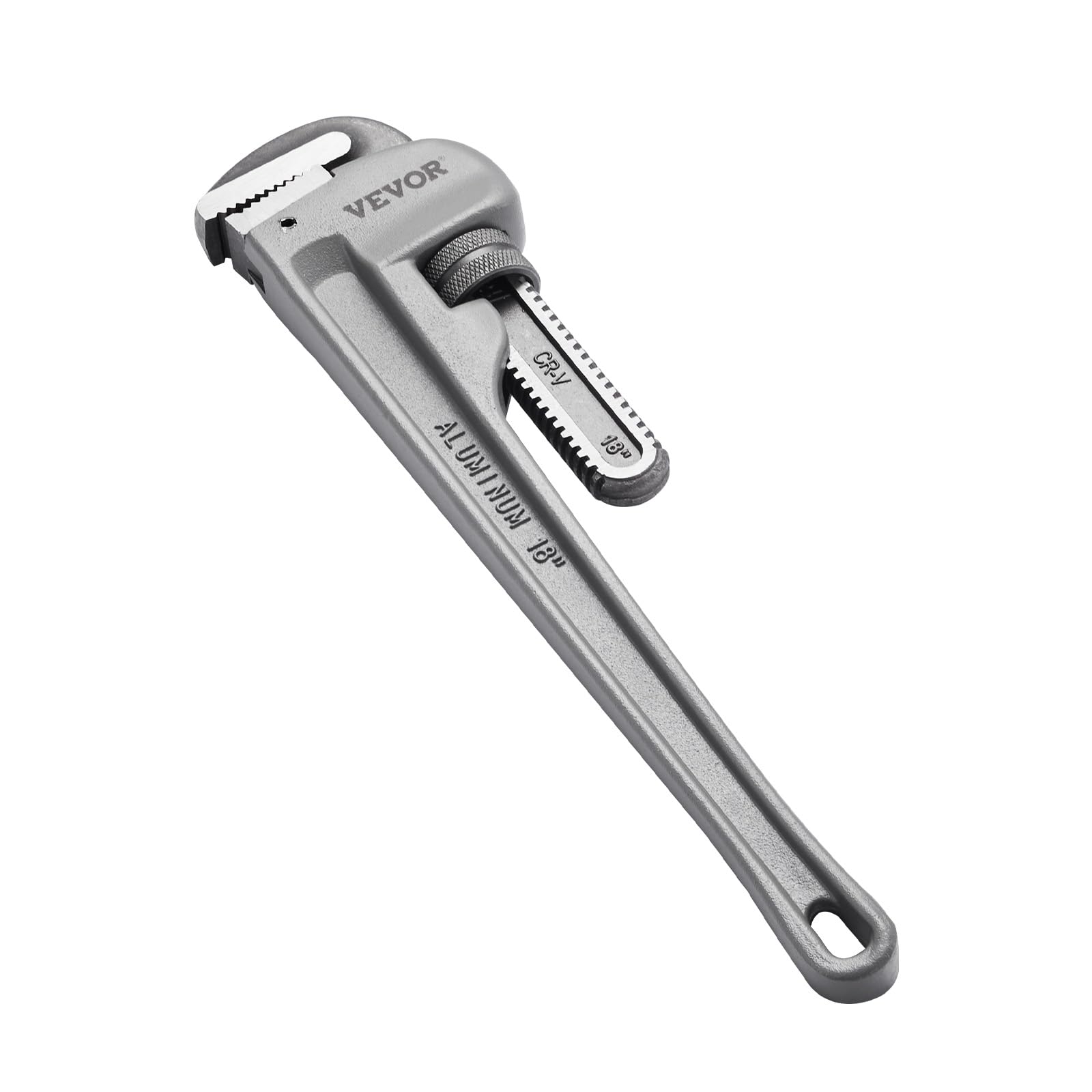 VEVOR Pipe Wrench, 18'' Aluminum Straight Pipe Wrench, Adjustable Plumbing Wrench, with High Strength Jaw and Ergonomic Handle, 