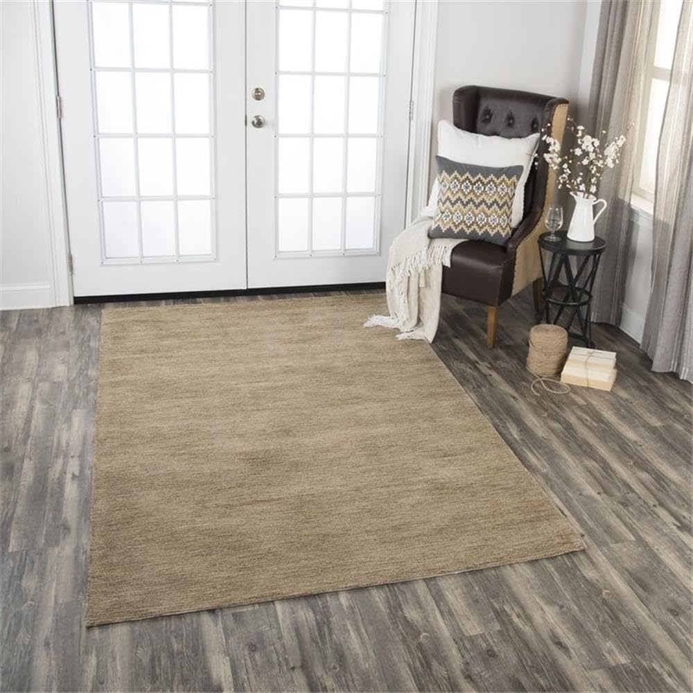 Rizzy Home Alora Decor Emerson 5' X 8' Solid Brown/Gray/Rust/Blue Hand-Tufted Area Rug