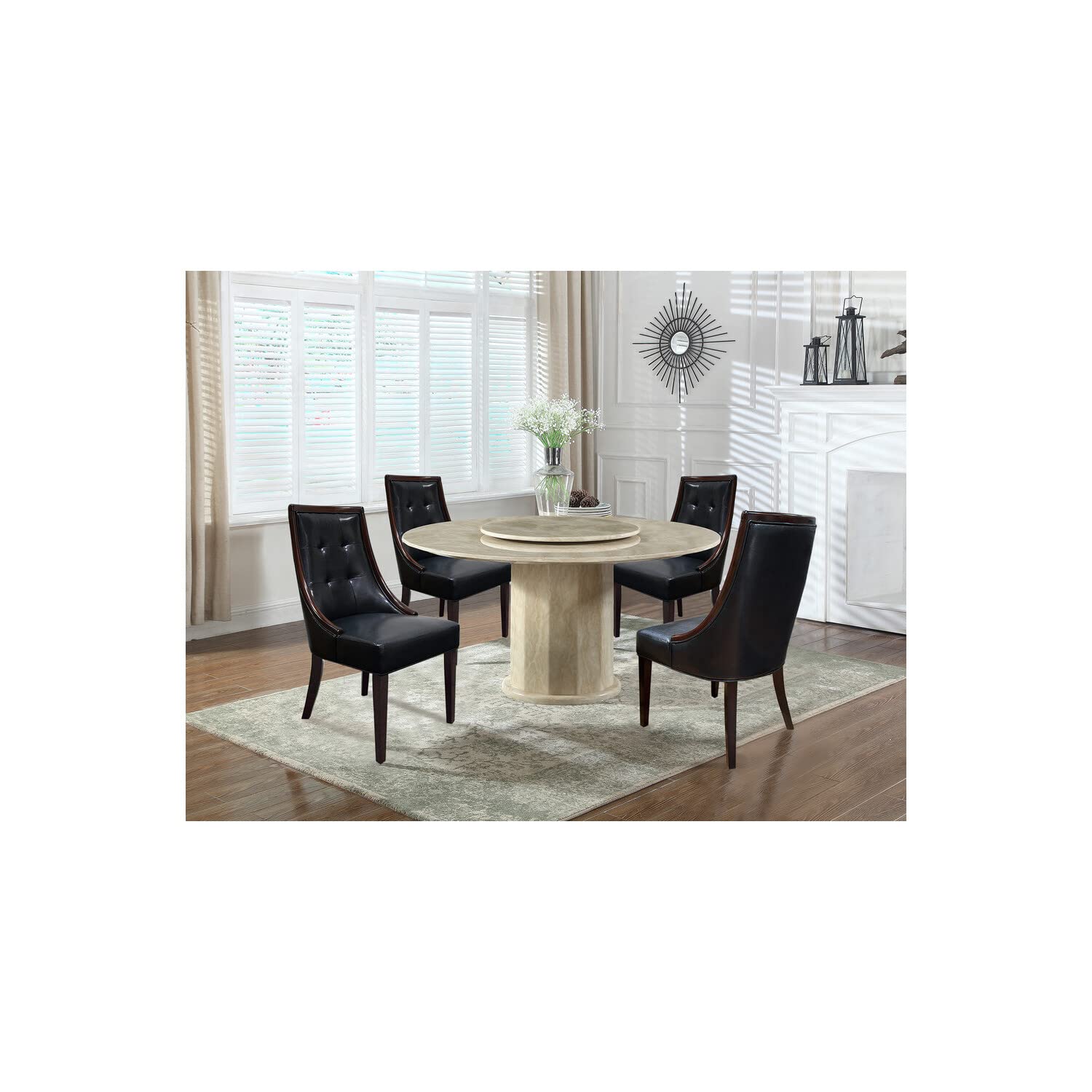 Best Master Furniture Clair Tufted Leather Dining Chairs