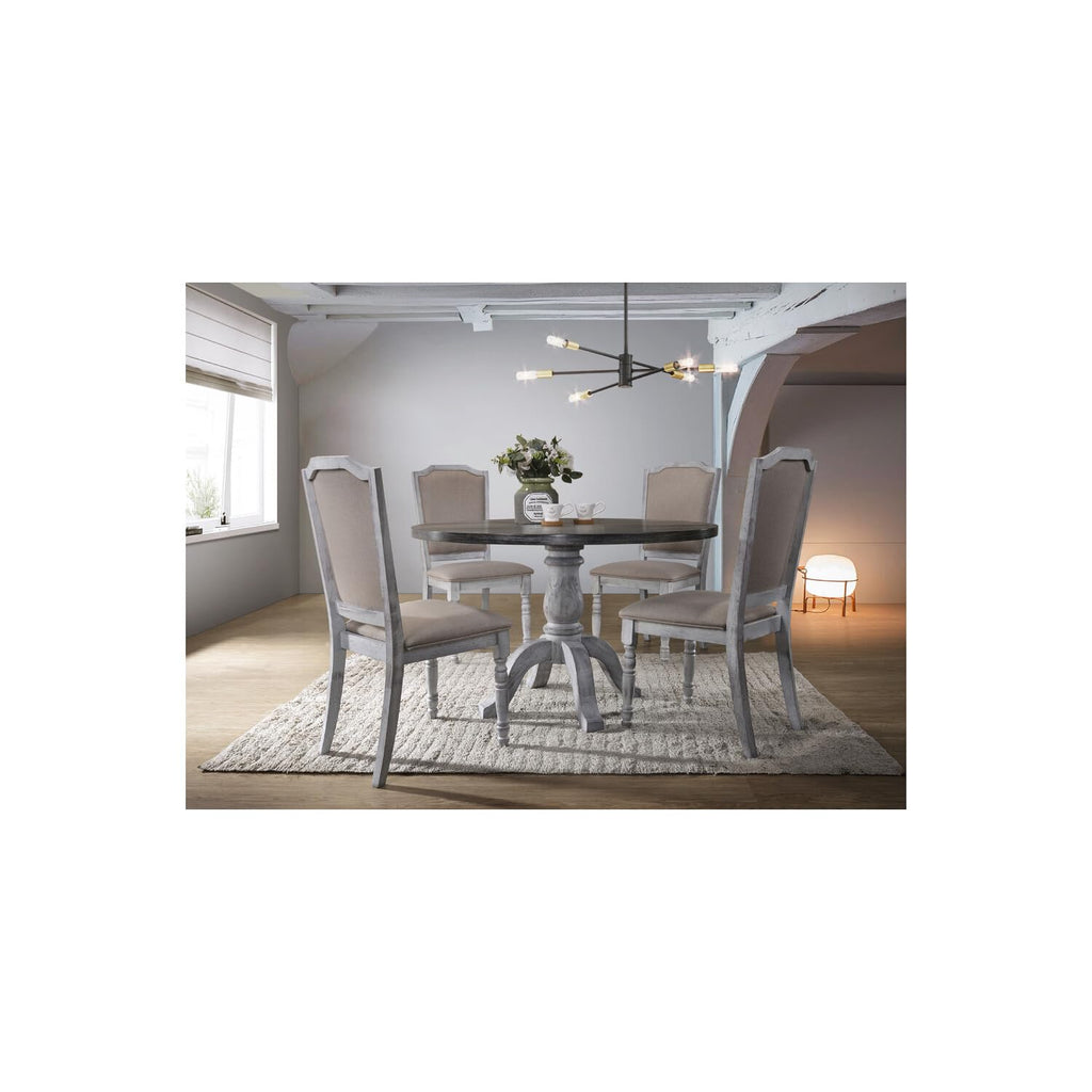 Best Master Furniture Cottage Dining Table Only, Weathered Gray/White