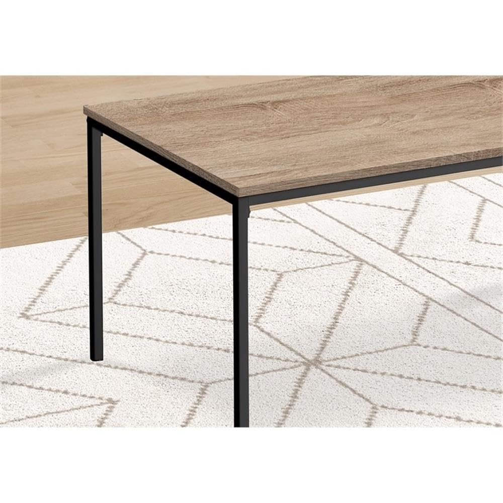 Monarch Specialties 7895p, 3pcs, Coffee, End, Black Metal, Dark Taupe Laminate, Contemporary TABLE SET, 42&quot; L x 22&quot; W x 18&quot; H