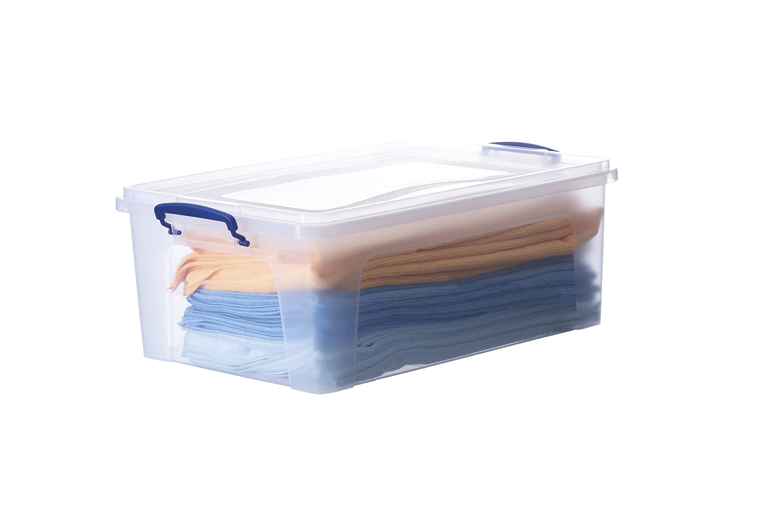 Superio Clear Storage Box with Lid, 22 Quart Plastic Container Bins for Organizing, Stackable Crate, Storage Bin Organizer for H
