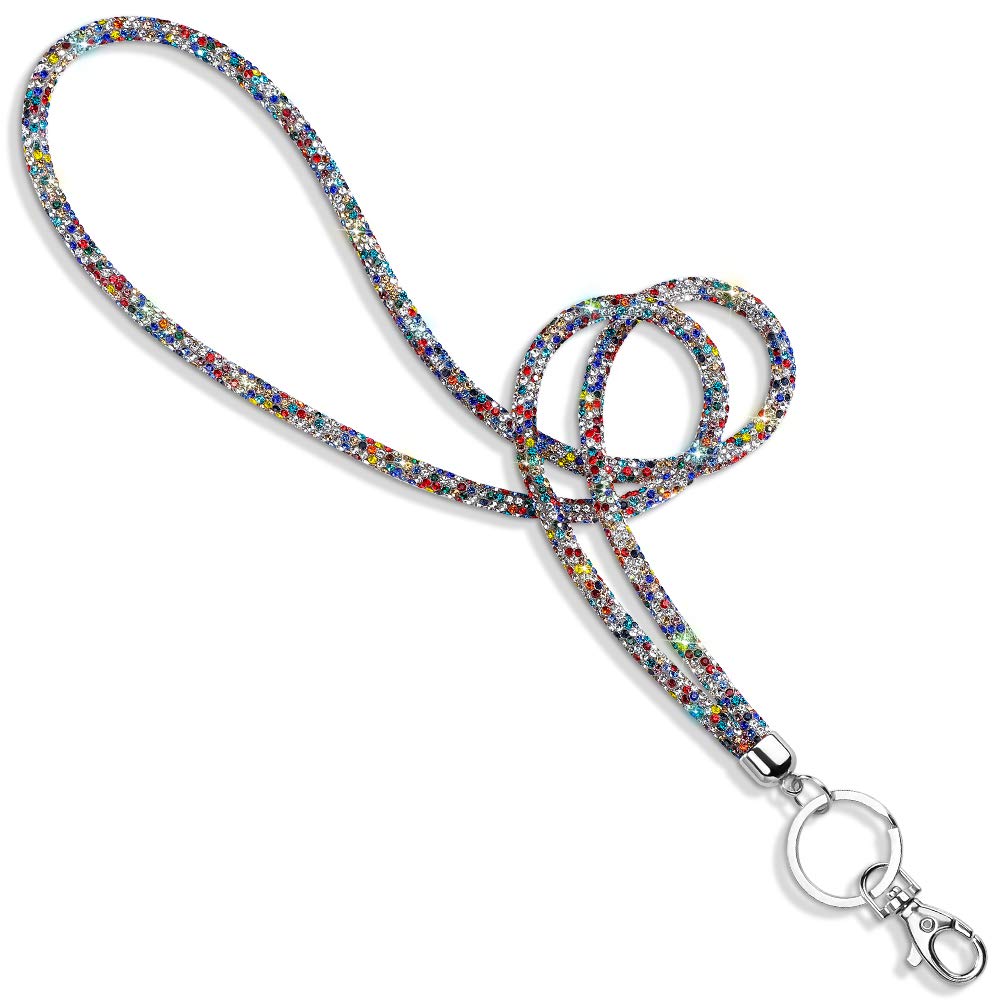 Soleebee Rhinestone Office Lanyard, 31.5' Bling Neck Lanyard With Metal Clasp & Keyring, Crystal Lanyard For Women, Id Card, Ke