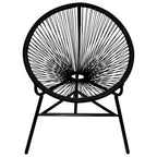 vidaXL Black Patio Moon Chair - Poly Rattan Material, Weather-Resistant and Durable, Unique Oval-Shaped Design, Ideal for Indoors and Outdoors