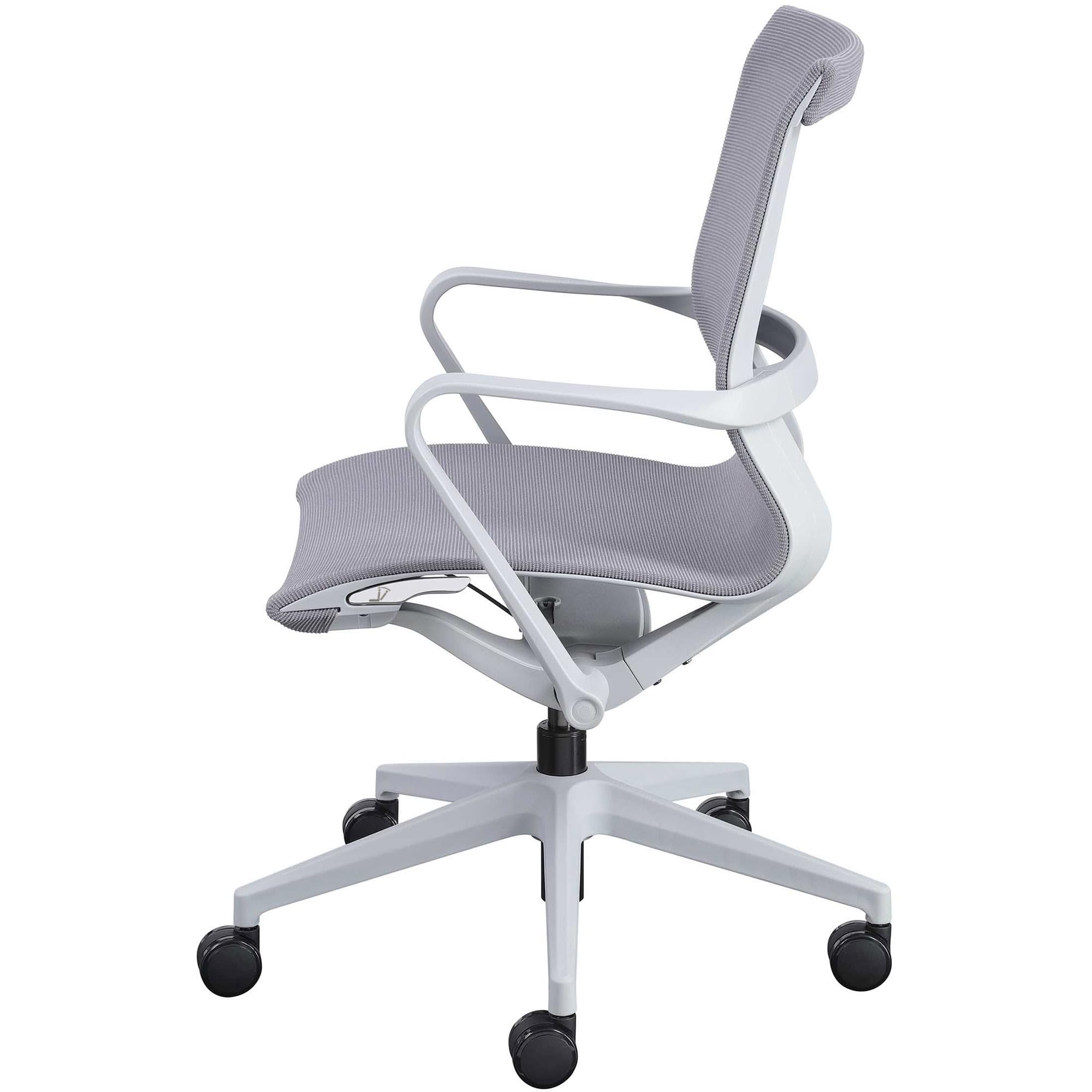 Lorell, LLR40207, Executive Mesh Gray Mid-Back Chair