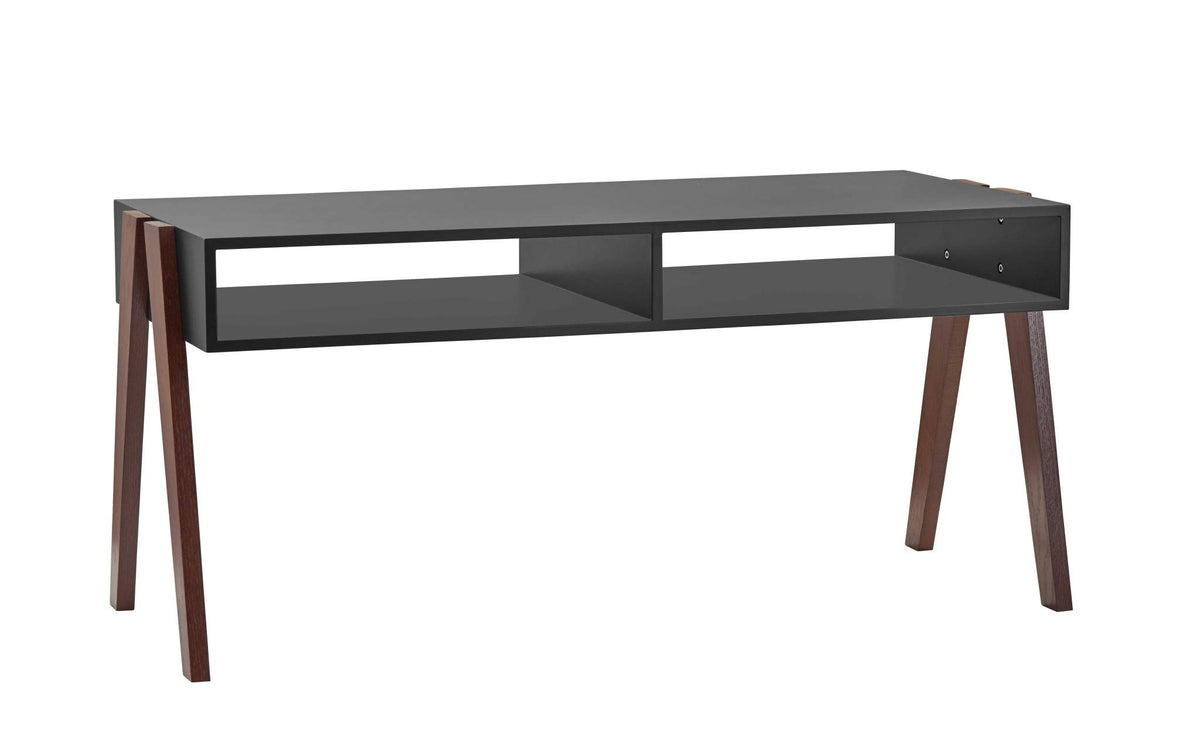 HomeRoots Modern Retro Black and Walnut Finish Coffee Table