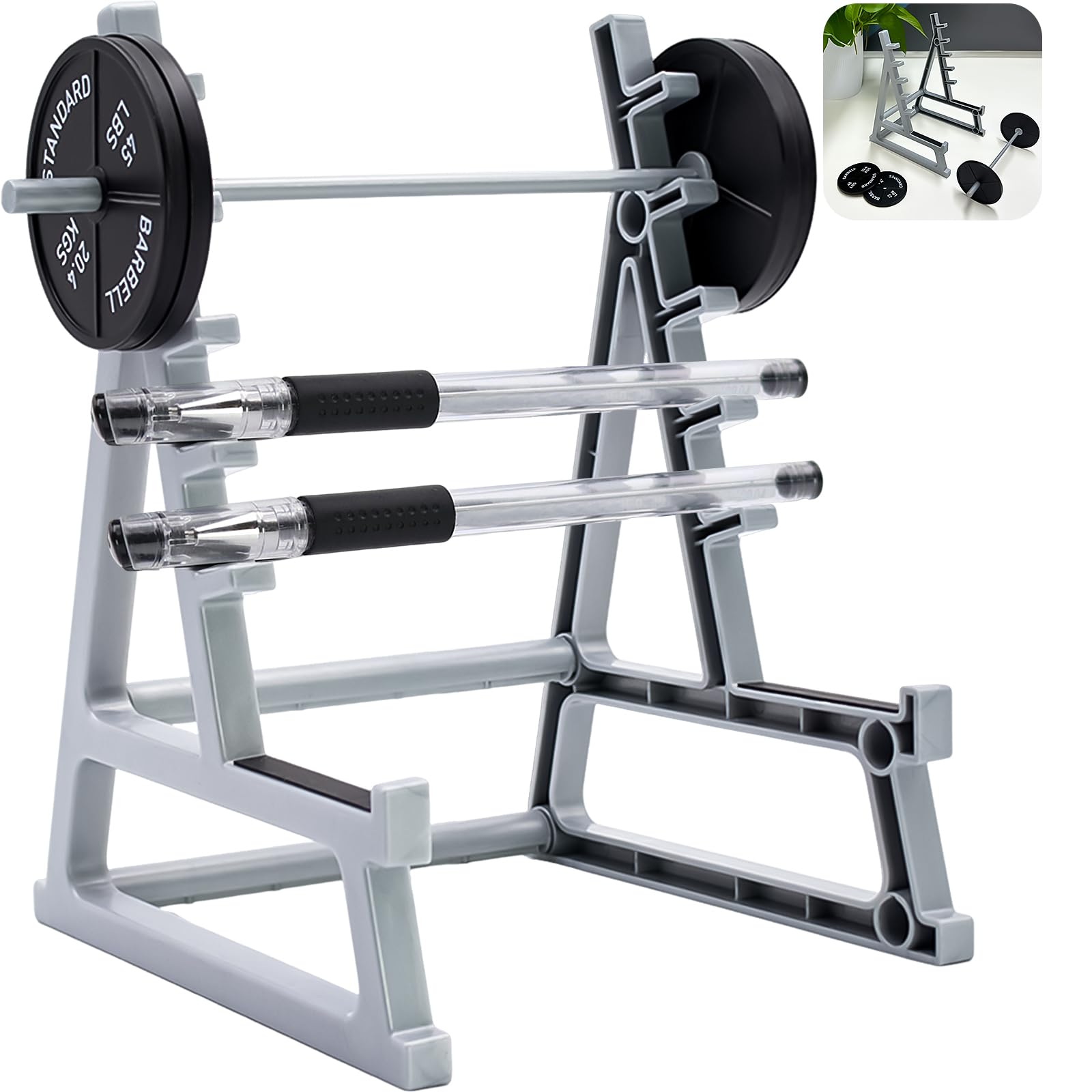 Squat Rack Pen Holder For Desk,Fun Desktop Accessories For Office,Augenster Barbell Rack Pen Holder Gym Theme Unique Organizer F