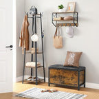 Vasagle Entryway Storage Bench, Flip Top Storage Ottoman And Trunk With Padded Seat, Bed End Stool, Hallway Living Room Bedroom, Supports 198 Lb, Industrial, Rustic Brown And Black Ulsc80Bx