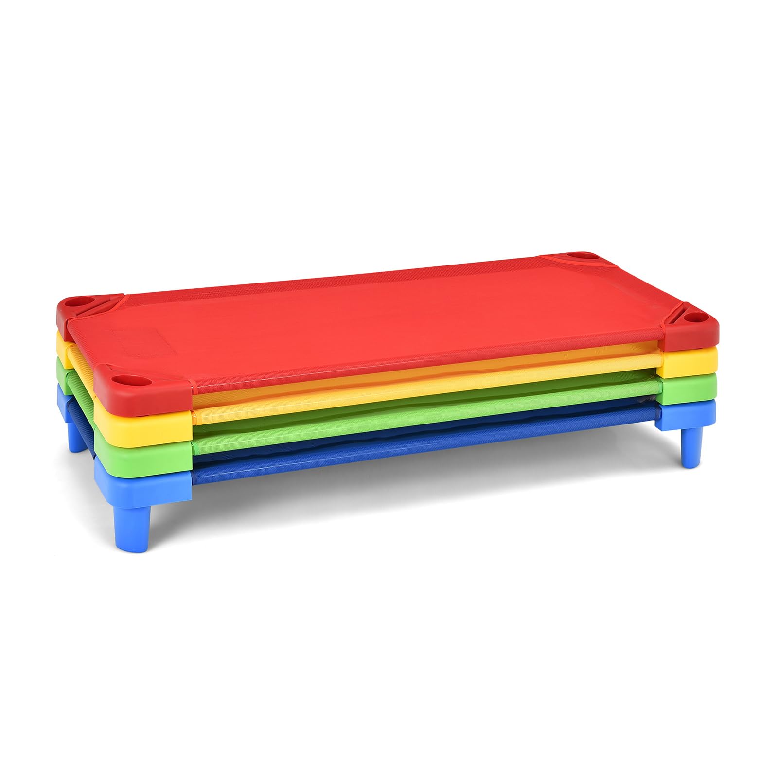 HOMGX Stackable Daycare Cots, 51 L x 23 W, Toddler Nap Cots w/Easy Lift Corners, Heavy Duty Children Naptime Cot for Daycares/Pr
