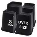 Hanihua Bed Risers 8 Inch Heavy Duty, 4 Pack Oversized Furniture Risers, Black Bed Lifts Risers For Table, Sofa, Chair, Couch, D