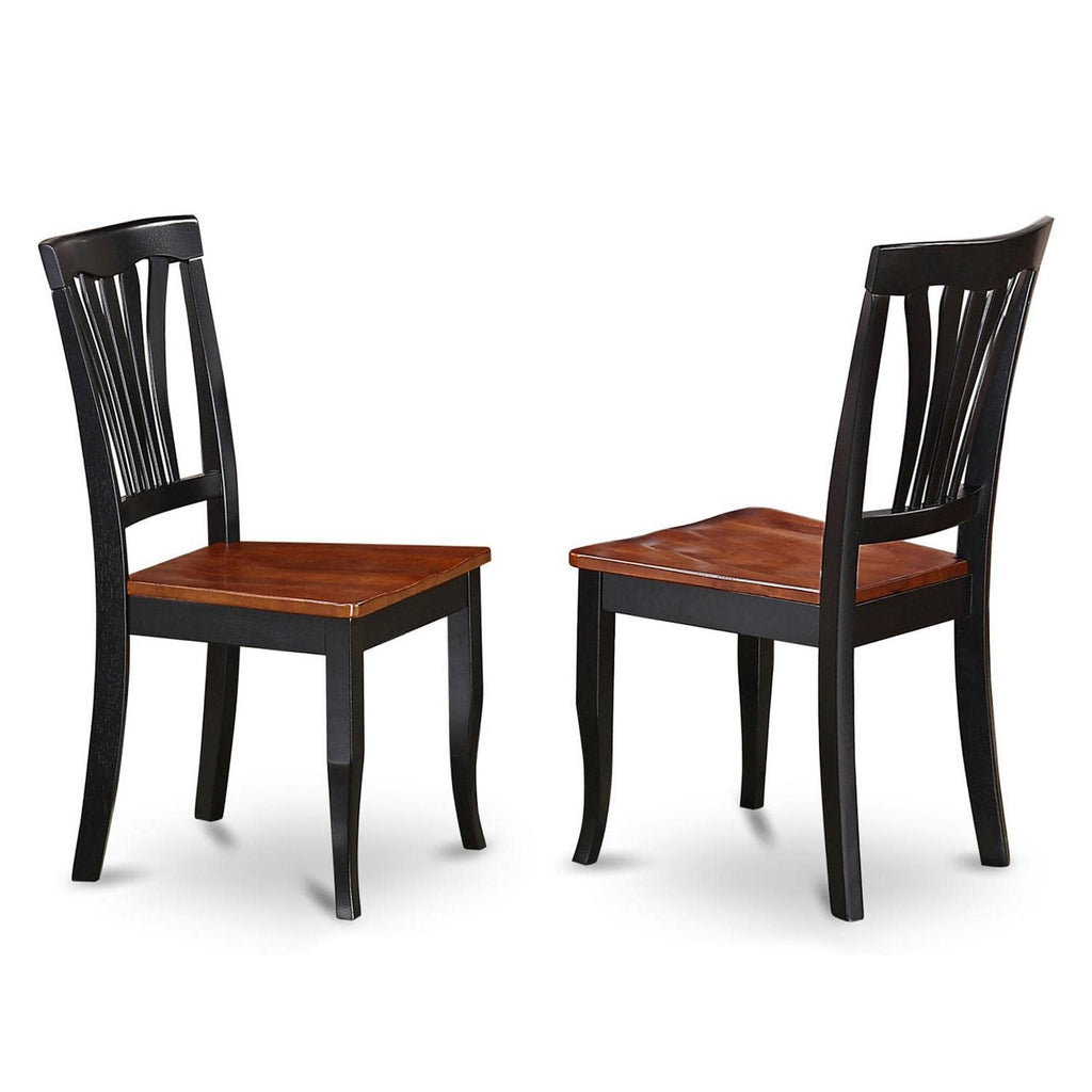 East West Furniture DLAV5-BLK-W 5 Piece Dining Set Includes a Round Dining Room Table with Dropleaf and 4 Kitchen Chairs, 42x42 Inch, Black & Cherry