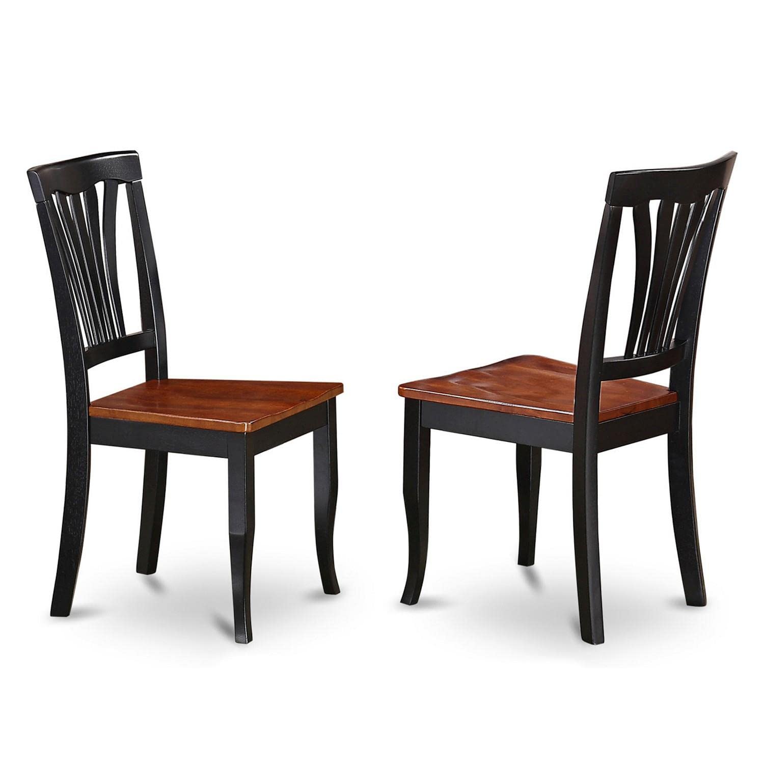 East West Furniture DLAV5-BLK-W 5 Piece Dining Set Includes a Round Dining Room Table with Dropleaf and 4 Kitchen Chairs, 42x42 Inch, Black & Cherry