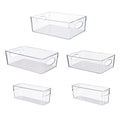 UFORU 5 Pack Clear Plastic Pantry Organizers and Storage with Handles