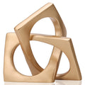 Modern Geometric Sculpture Gold Knot Statue Decor, Home Gold Bookcase Centerpiece jax Decorative, Geometric Tabletop Sculpture a