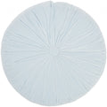 HomeRoots White Cotton Periwinkle Tufted Round Throw Pillow