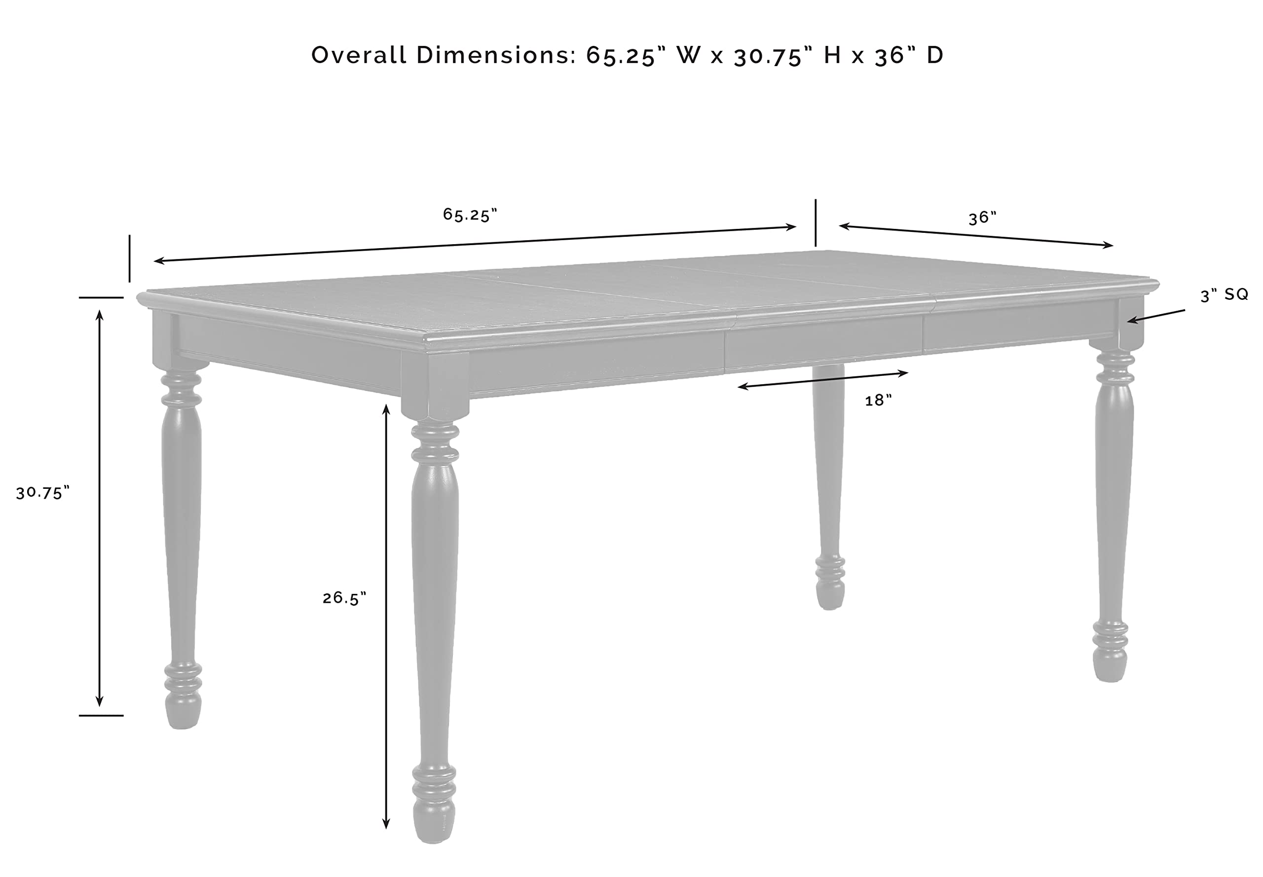 Crosley Furniture Shelby Traditional Wood Dining Room Table, Kitchen Tables, Distressed White