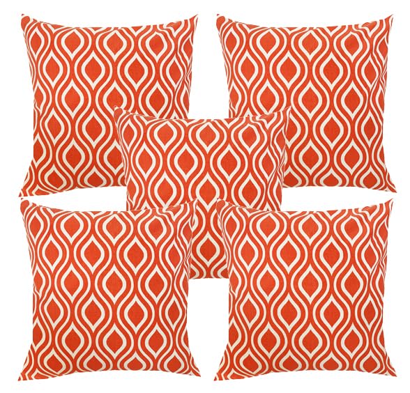 Pink Parrot Printed Cotton Cushion Cover 16X16 Inch Set Of 5 PcsP01