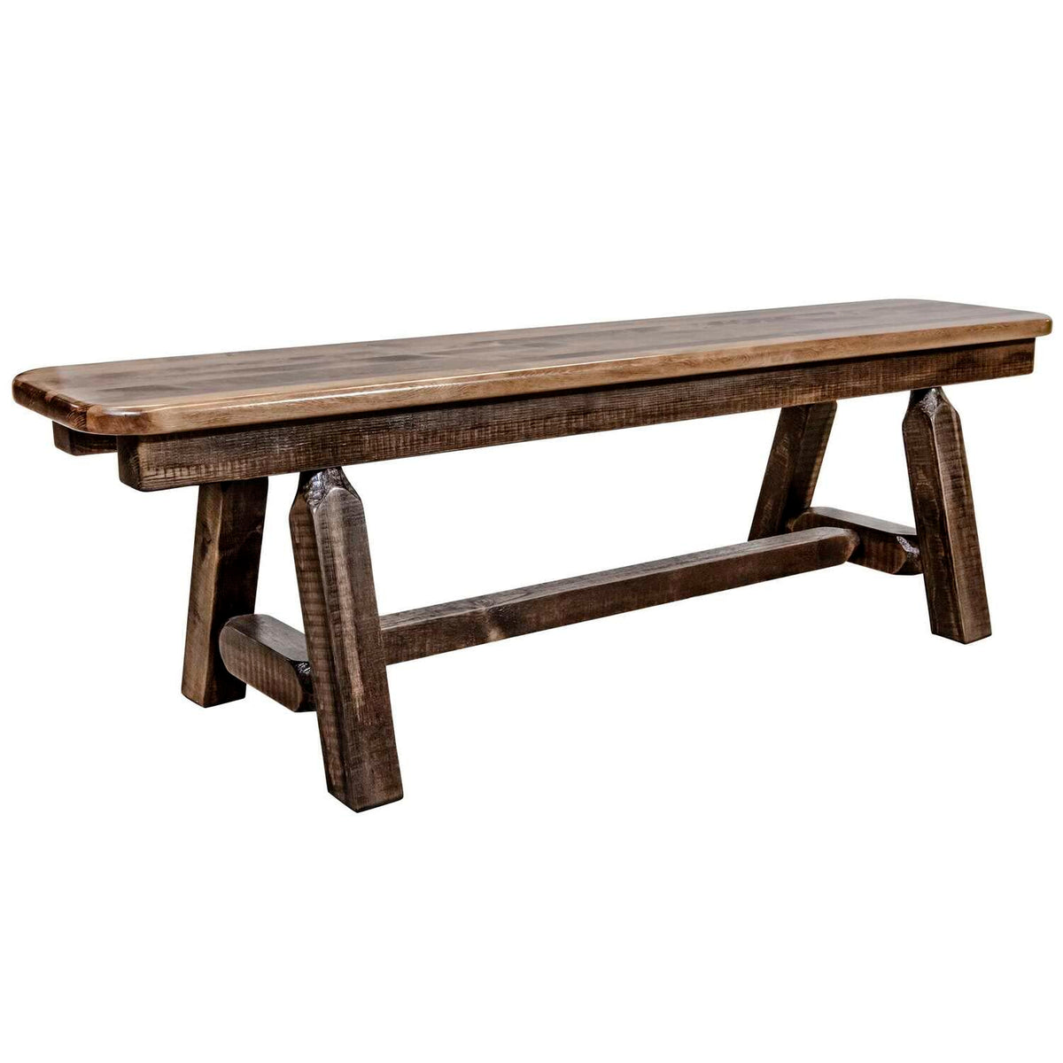 Montana Woodworks Homestead Collection Plank Style Bench, Stain & Clear Lacquer Finish