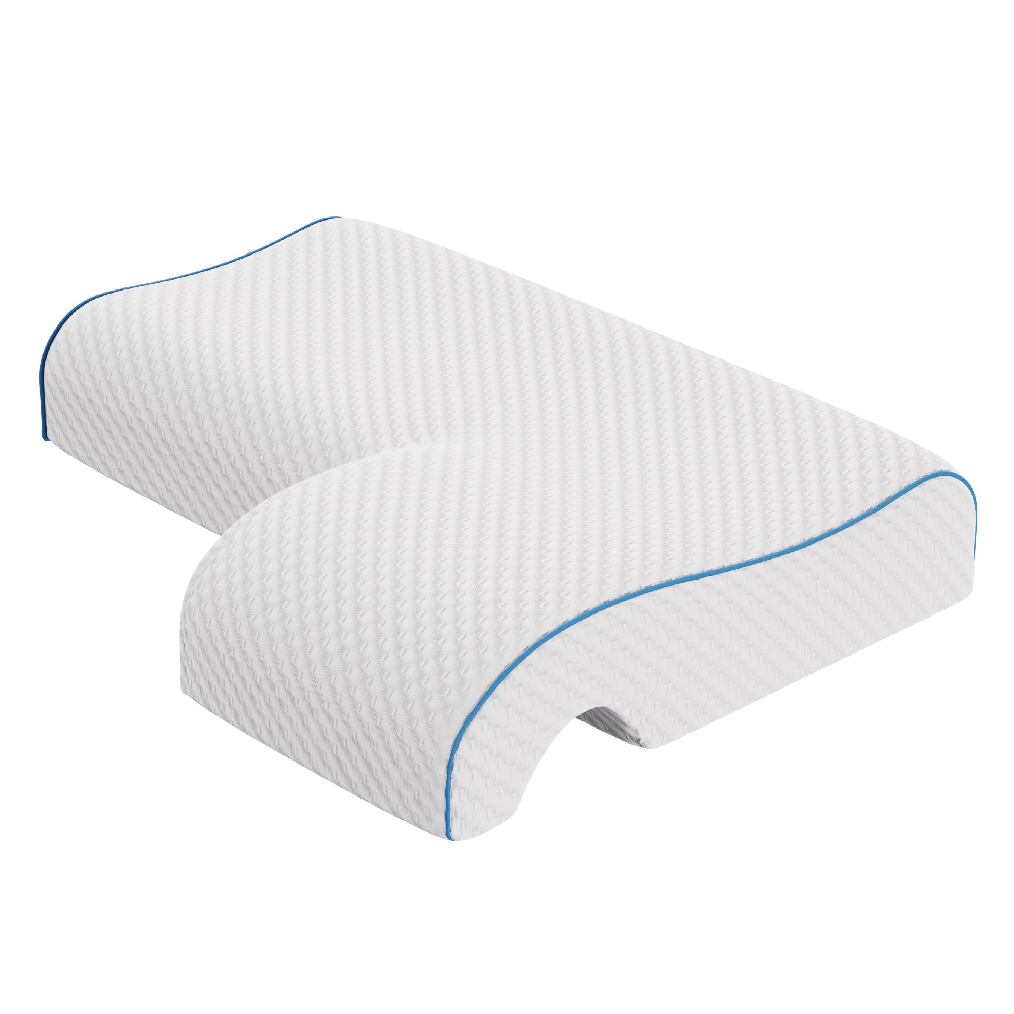 Mars Wellness Memory Foam Cuddle Pillow - Ergonomic Anti Pressure Couples Pillow With Arm Hole - Great For Cuddling, Neck & Shou