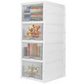 Zureni Storage Cabinet 4Tier Foldable Modular Wardrobe Drawer Multipurpose Organizer For Clothes And Rack For Home Office Bedro