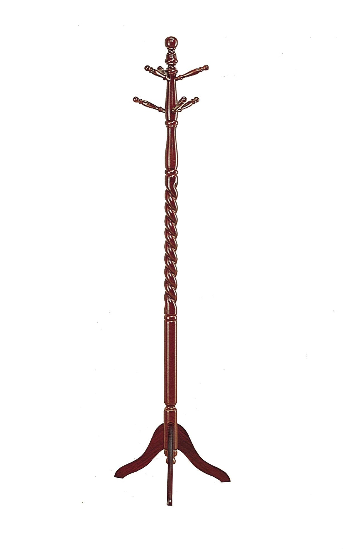 HomeRoots Coat Rack - 72' H/Cherry Solid Wood Traditional Style