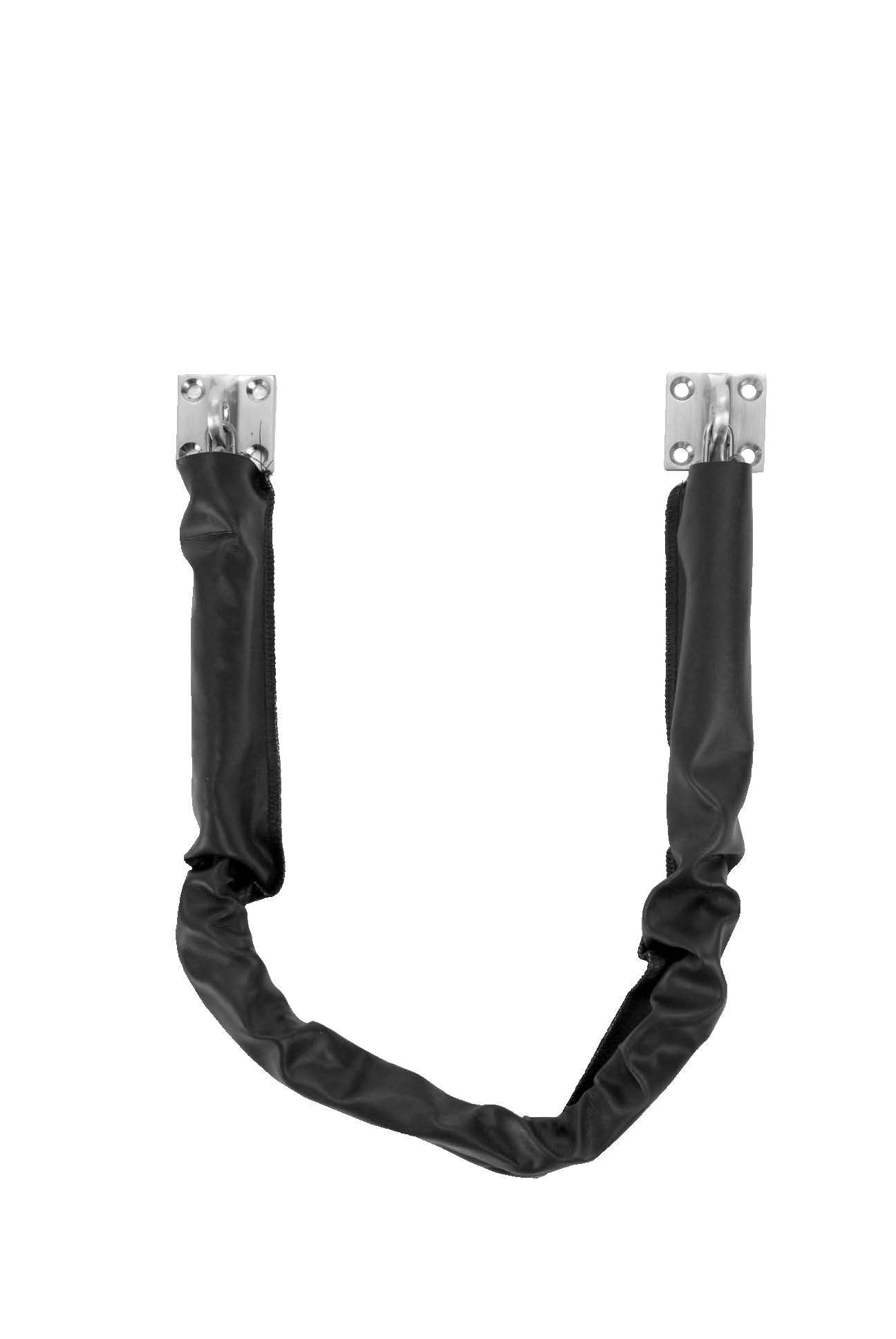 Don-Jo Hdcc-2512 Steel Heavy Duty Crash Chain With Gray Vinyl Cover, Satin Chrome Plated, 25-1/2' Length