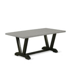 East West Furniture V697VE650-6 6 Piece Dining Table Set Contains a Rectangle Dining Room Table and 4 Dark Gotham Linen Fabric Parson Chairs with a Bench, 40x72 Inch, Multi-Color