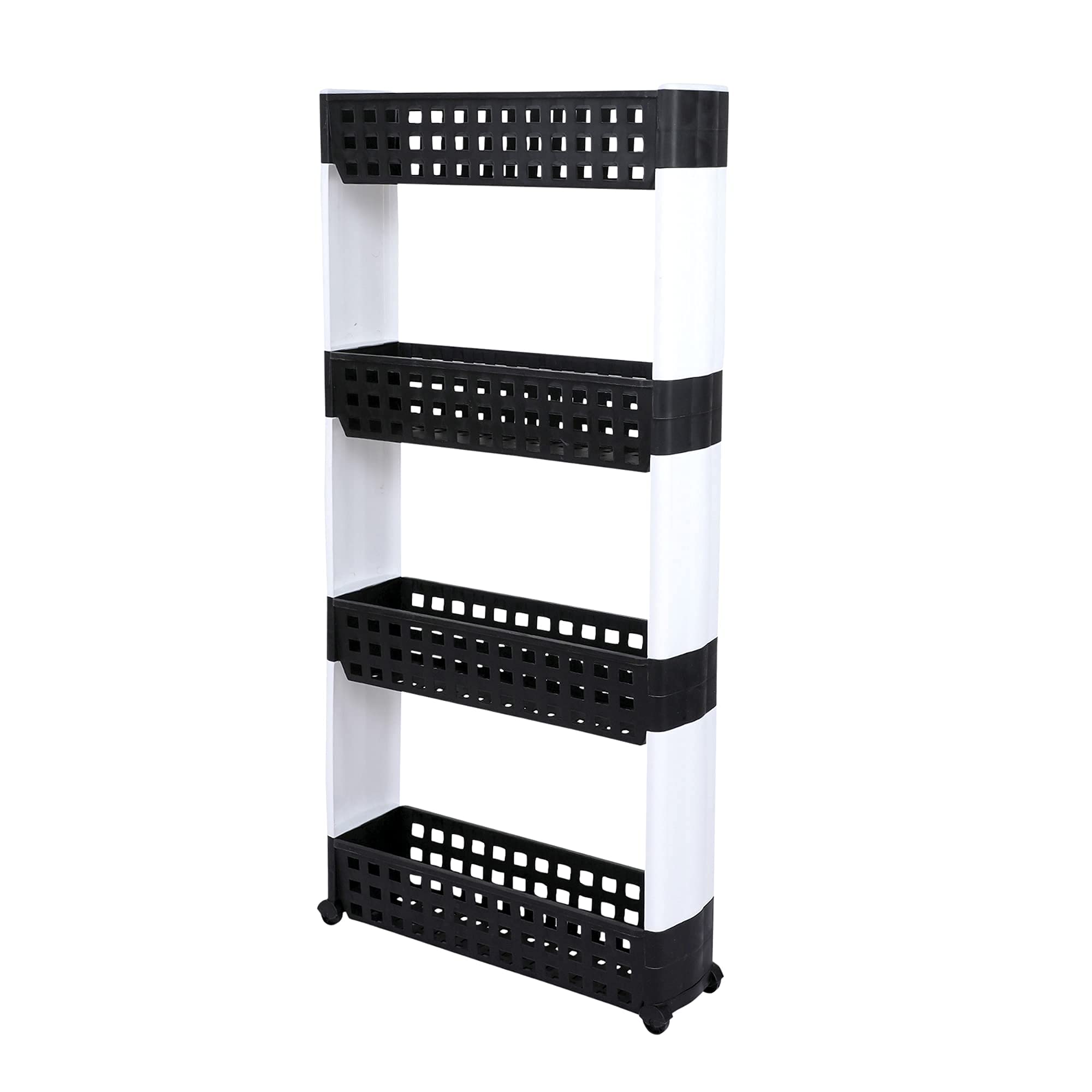 Navrang Multipurpose Plastic Rack And Shelves For Kitchen & Office Use, 4 Tier Basket For Home Super Sturdy Organiser Storage, B