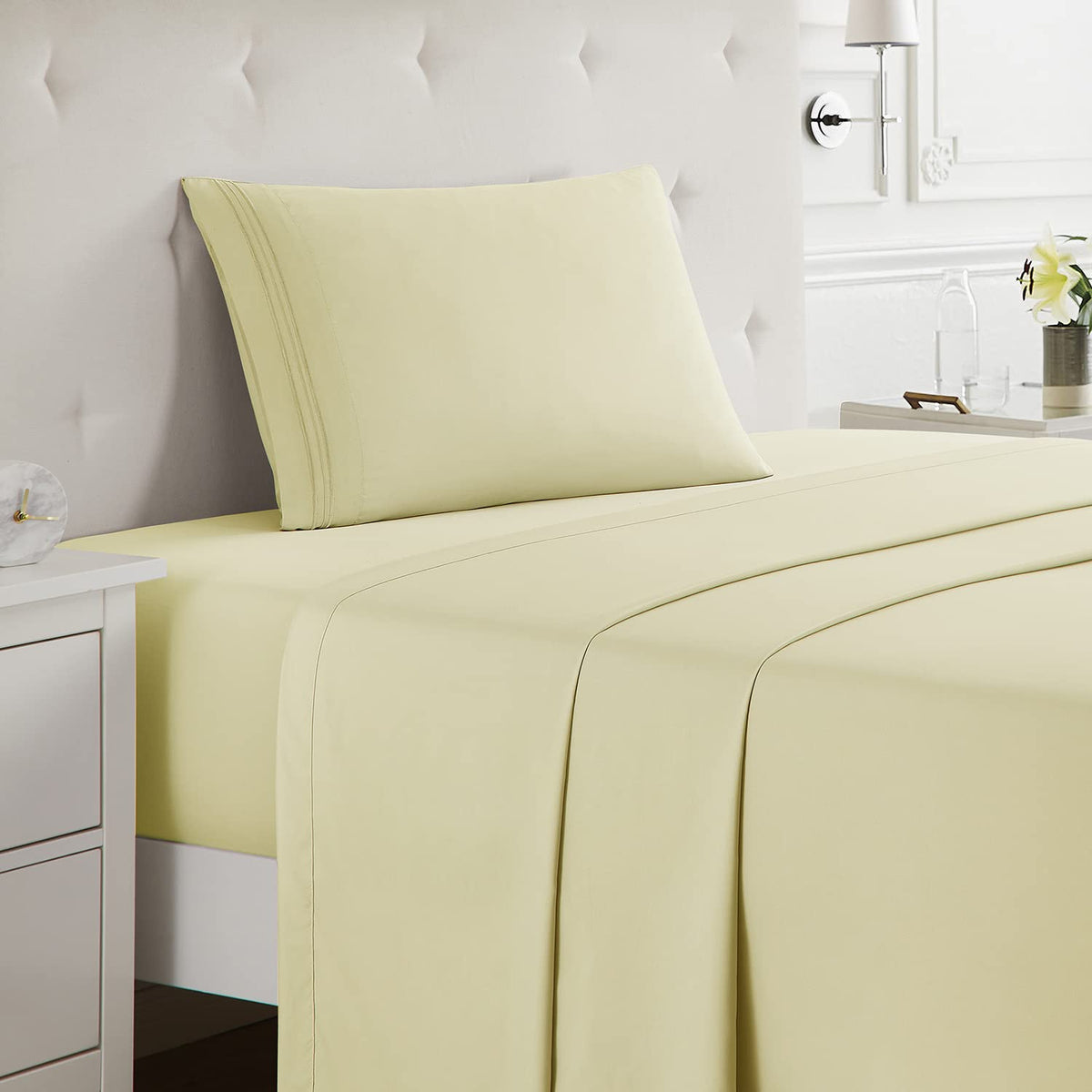 Nestl Twin Sheets Set - 3 Piece Twin Bed Sheets, Double Brushed Twin Sheet Set, Hotel Luxury Bed Sheets Twin Size, Extra Soft Va