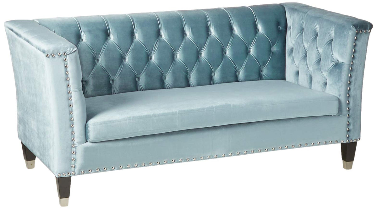 ACME Honor Loveseat - 52786 - Blue-Gray Velvet