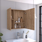 Depot E-Shop Medicine 23H Double Door Cabinet,4 Interior Shelves, Pine