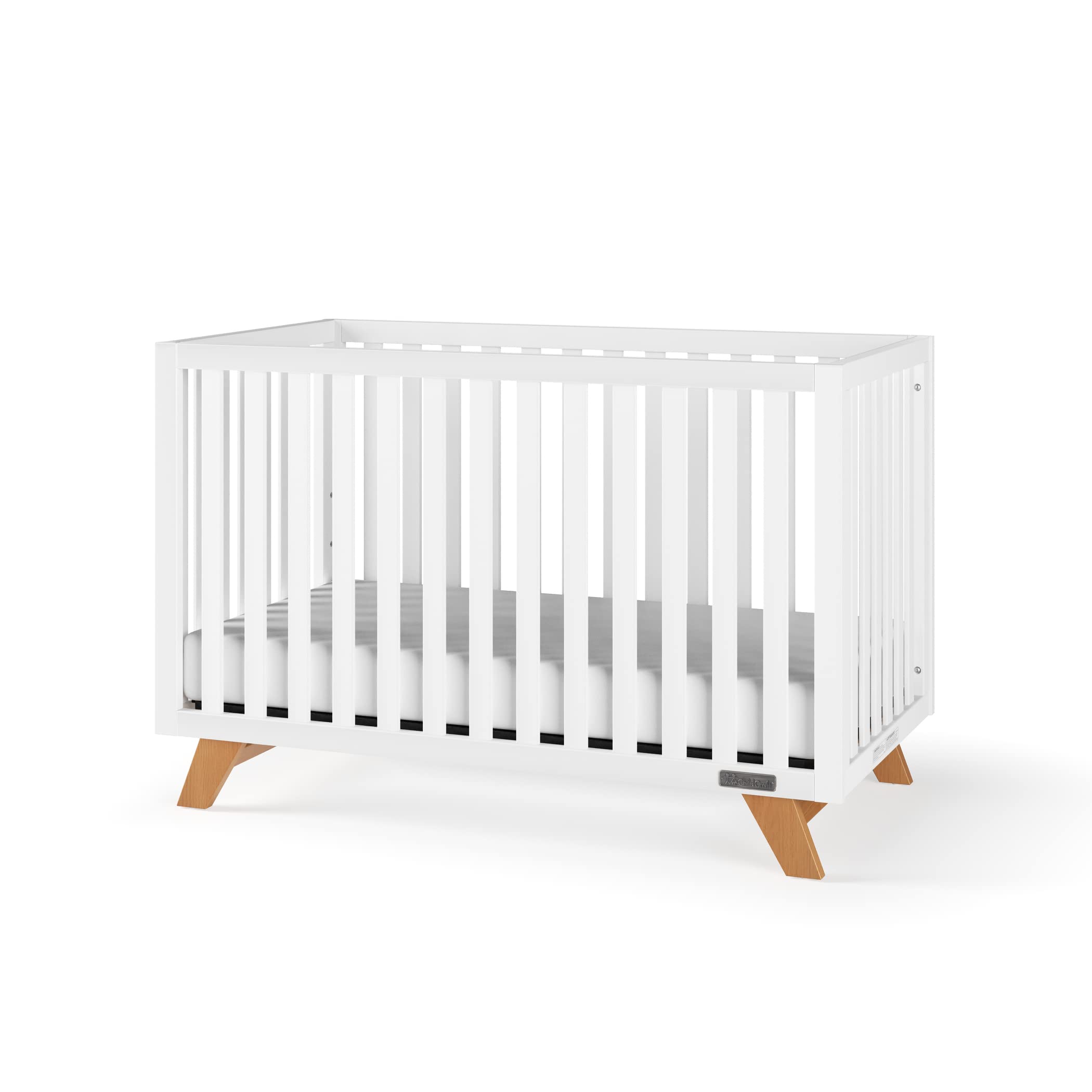 Child Craft SOHO 4-in-1 Convertible Crib, Baby Crib Converts to Day Bed, Toddler Bed and Full Size Bed, 3 Adjustable Mattress Po