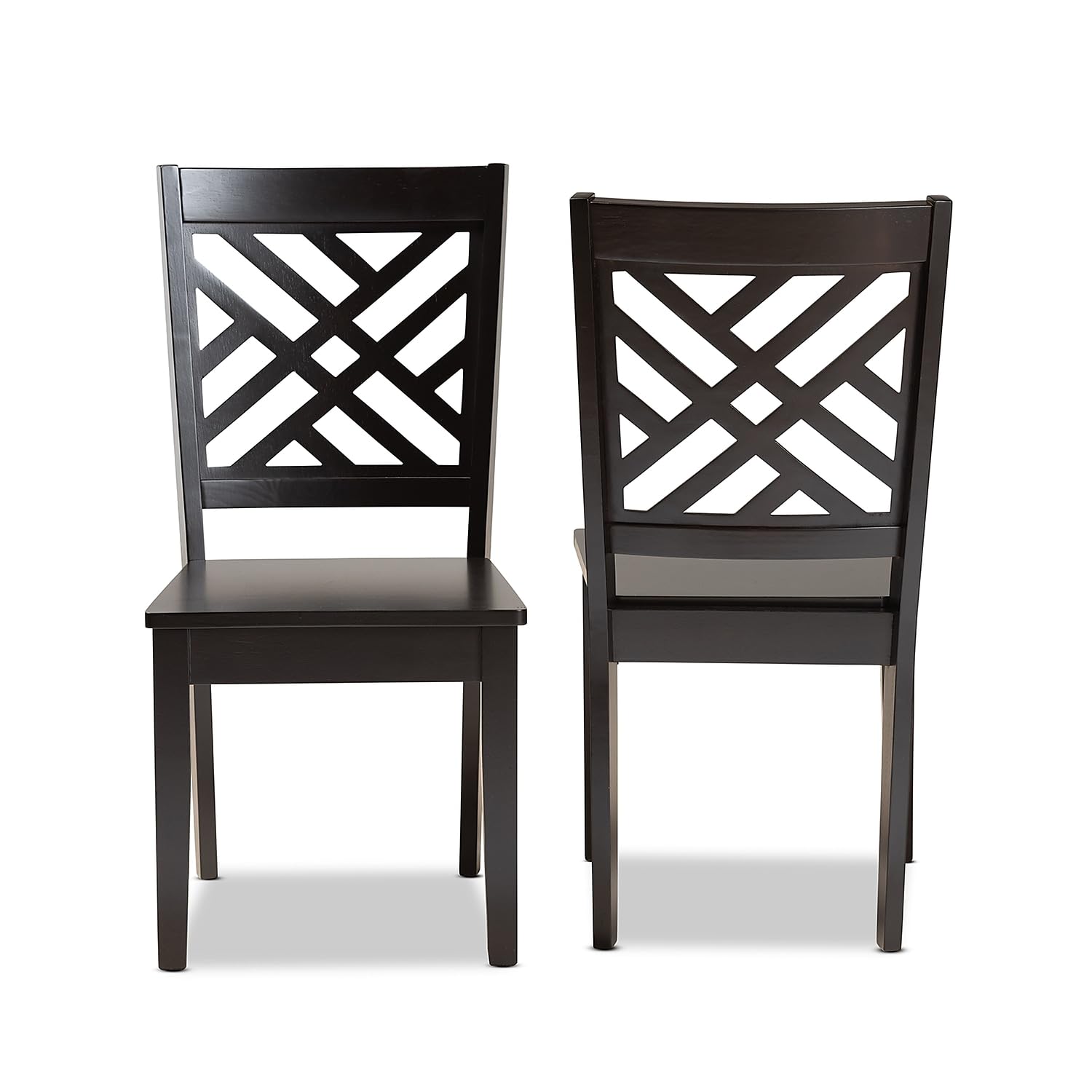Baxton Studio Caron Modern Wood Dining Chair, Dark Brown, 2/Set (180-2PC-11430HT)