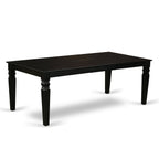 East West Furniture Lgva5-Blk-W 5 Piece Kitchen Table & Chairs Set Includes A Rectangle Dining Room Table With Butterfly Leaf And 4 Solid Wood Seat Chairs, 42X84 Inch, Black