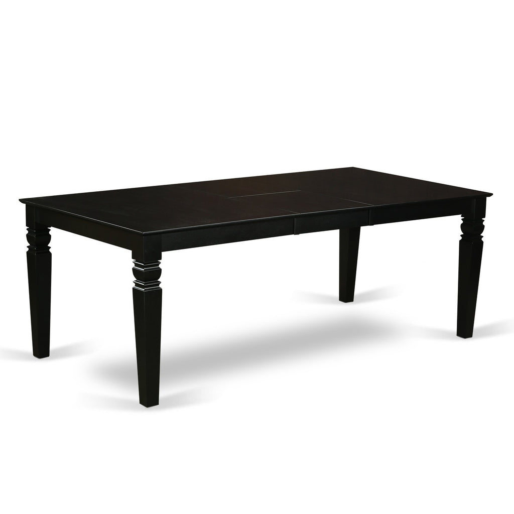 East West Furniture Lgbo5-Blk-W 5 Piece Kitchen Table & Chairs Set Includes A Rectangle Dining Room Table With Butterfly Leaf And 4 Dining Chairs, 42X84 Inch, Black