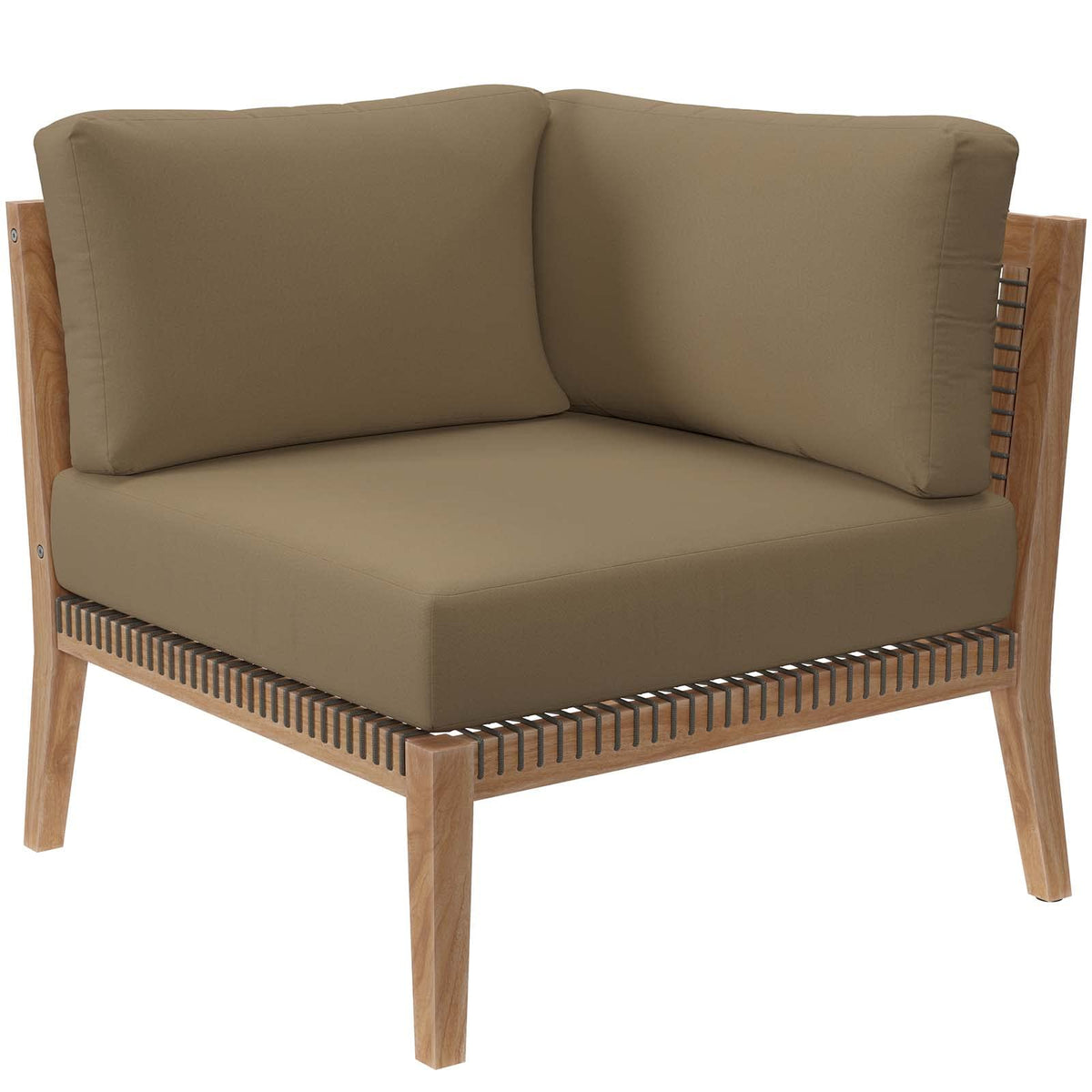 Modway Clearwater Corner Chair, Gray Light Brown