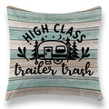 High Class Trailer Trash Camper Throw Pillow Covers 18X18 Inch Camping Gifts Cushion Cases Soft Decorative Pillowcase For Sofa B