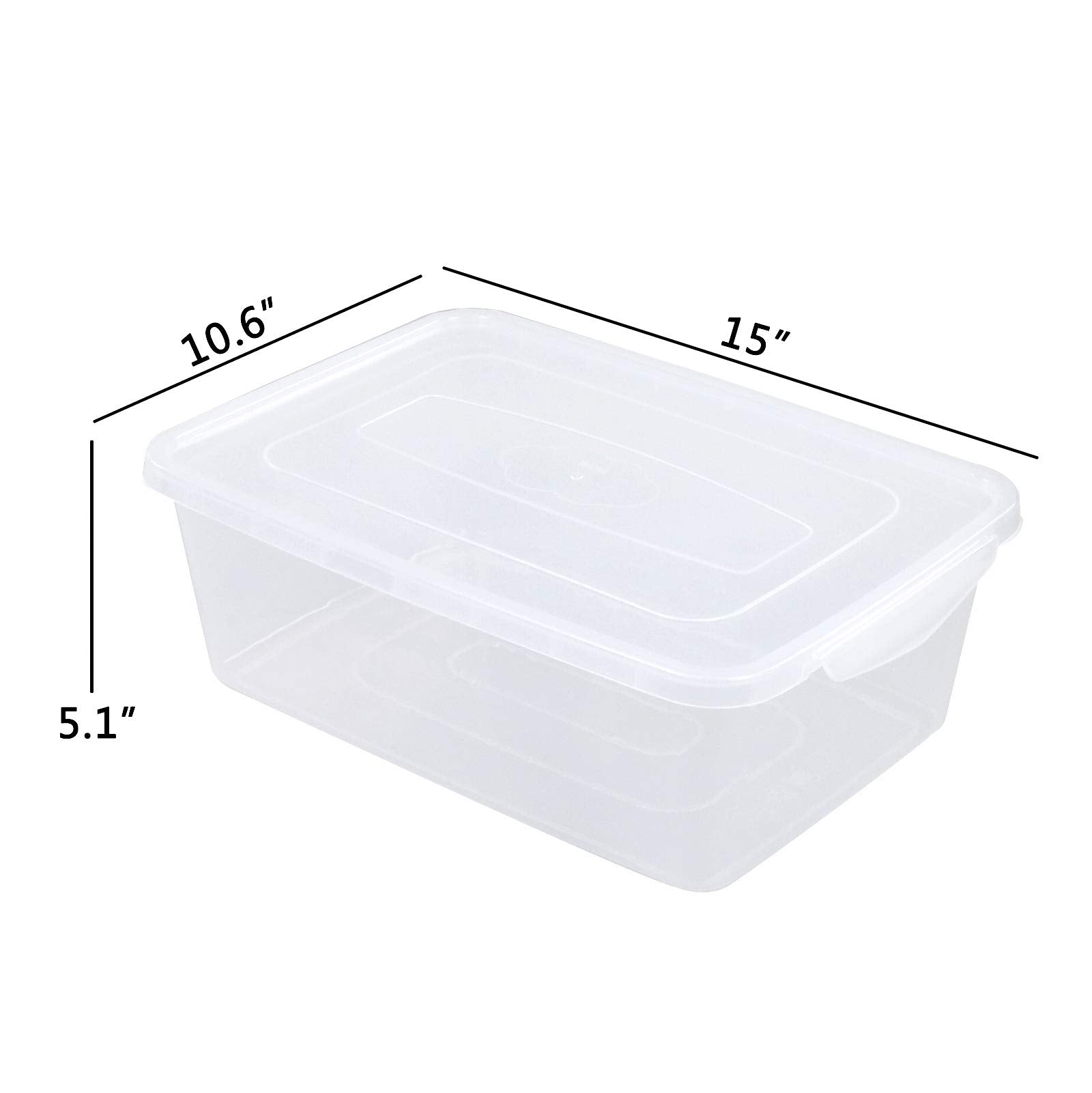 Sandmovie 14 Quart Latch Containers With Lid, Clear Latching Box, 4 Packs