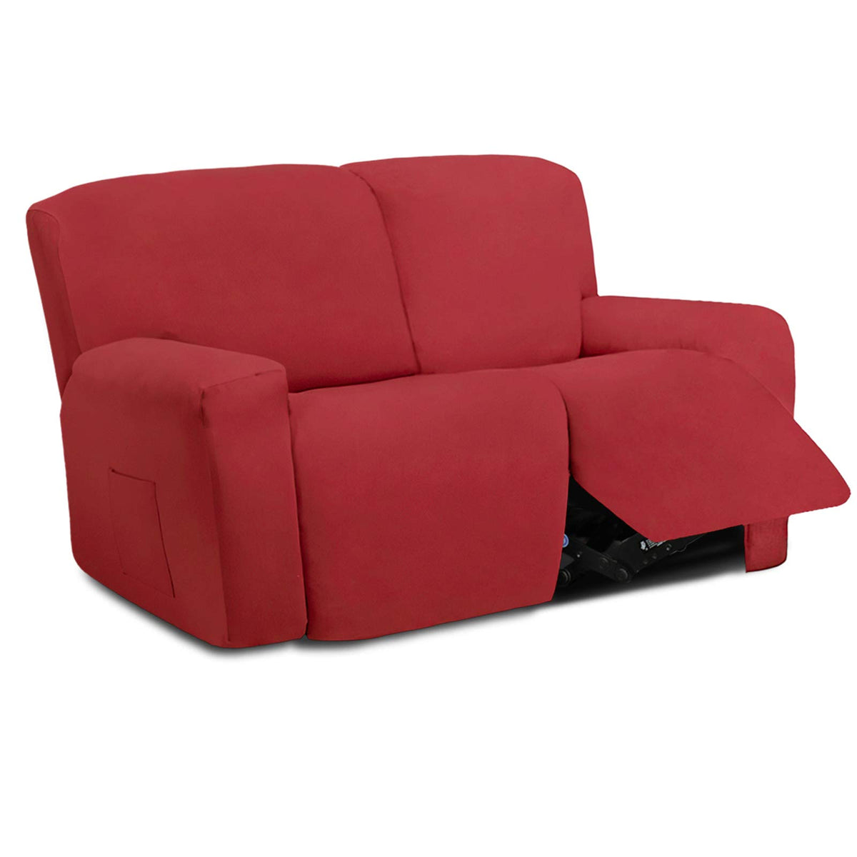 Easy-Going 6 Pieces Microfiber Stretch Sectional Recliner Sofa Slipcover Soft Fitted Fleece 2 Seats Couch Cover Washable Furnitu