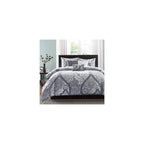 Madison Park Vienna Cotton Poly Blend Duvet Set - Classic Traditional Design, Cozy All Season Comforter Cover, Matching Shams, Decorative Pillows Vienna, Full/Queen(90'X90'), Grey 6 Piece