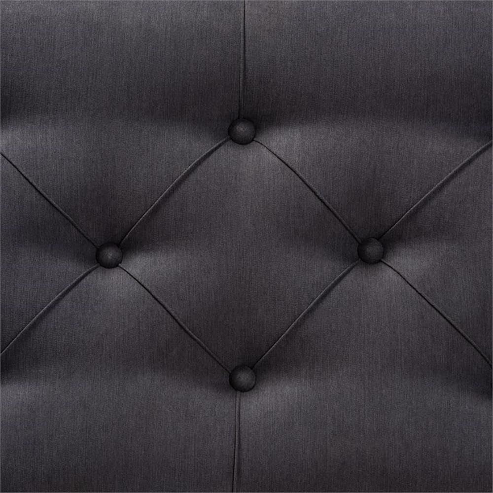 Baxton Studio Linda Modern and Rustic Charcoal Linen Fabric Upholstered and Greywashed Wood Storage Bench