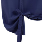 Dwcn Blackout Curtains-Tie Up Shade For Window Thermal Insulated Room Darkening Rod Pocket Curtains For Kitchen, Navy Blue, W42