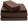 Tribeca Living Flsoedss Luxury Solid Flannel Deep Pocket Sheet Set, King, Chocolate